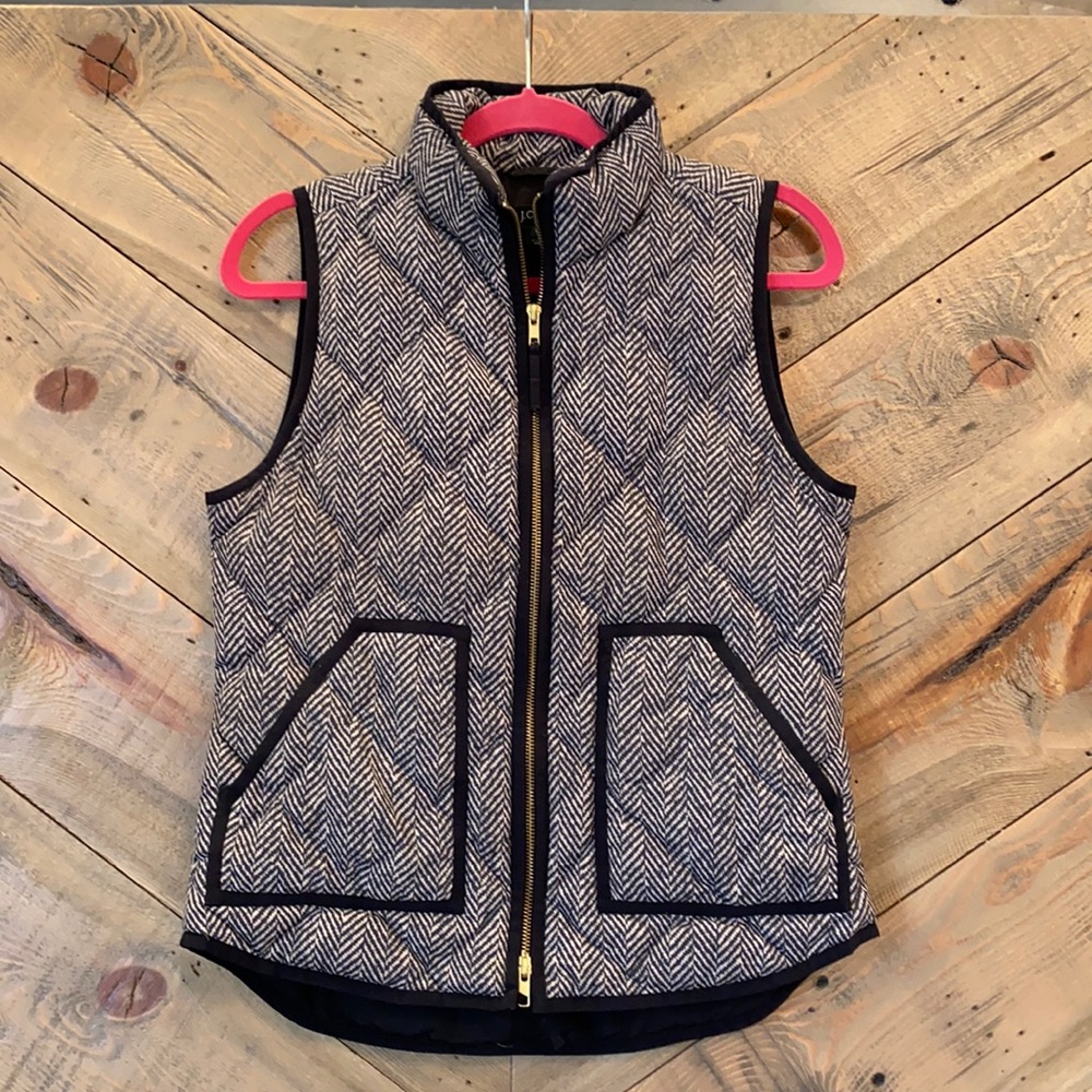 J. Crew Herringbone Puffer Vest XS